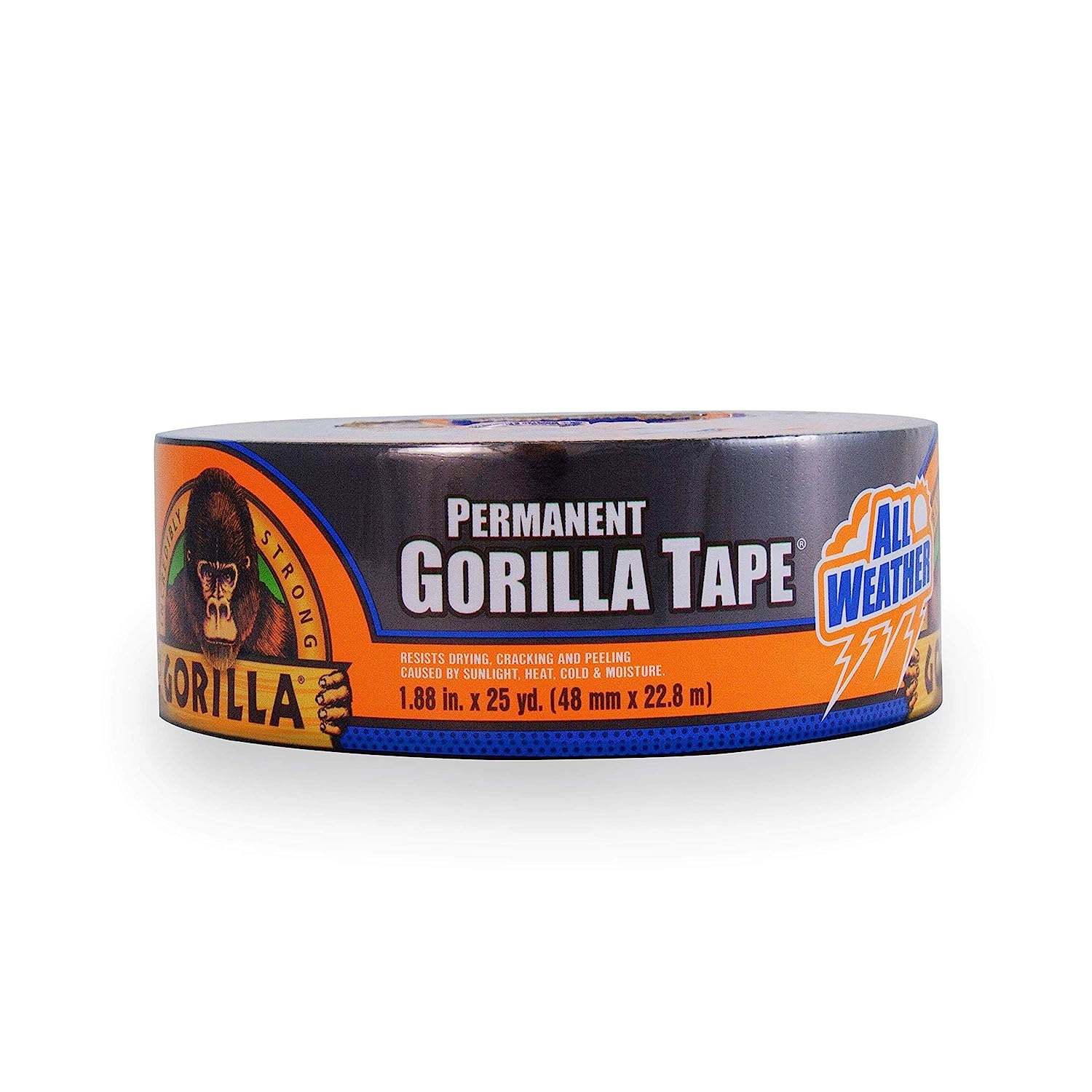 Gorilla All Weather Outdoor Waterproof Duct Tape, UV and Temperature Resistant, 1.88" x 25 yd, Black, (Pack of 1) - Image 2